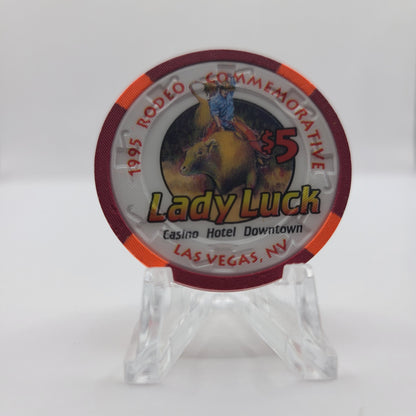 Lady Luck Casino Las Vegas Nevada 1995 "Rodeo Commemorative" $5 Chip N2347