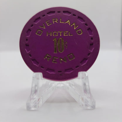 Overland Hotel Casino Reno Nevada $.10 Chip ( Worn)