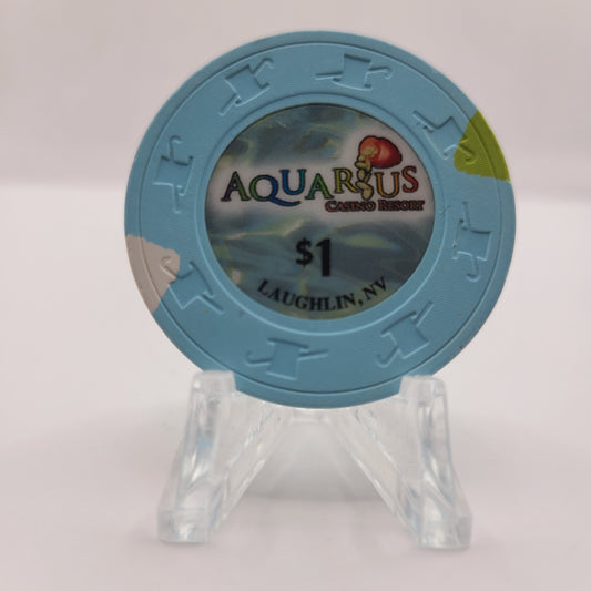 Aquarius Hotel Casino Laughlin Nevada 2011 $1 Chip D0137