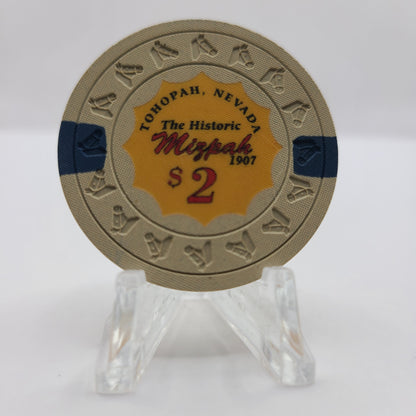 Mizpah Hotel Casino Tonopah Nevada 1993 $2 Chip N4275 (Imitation)