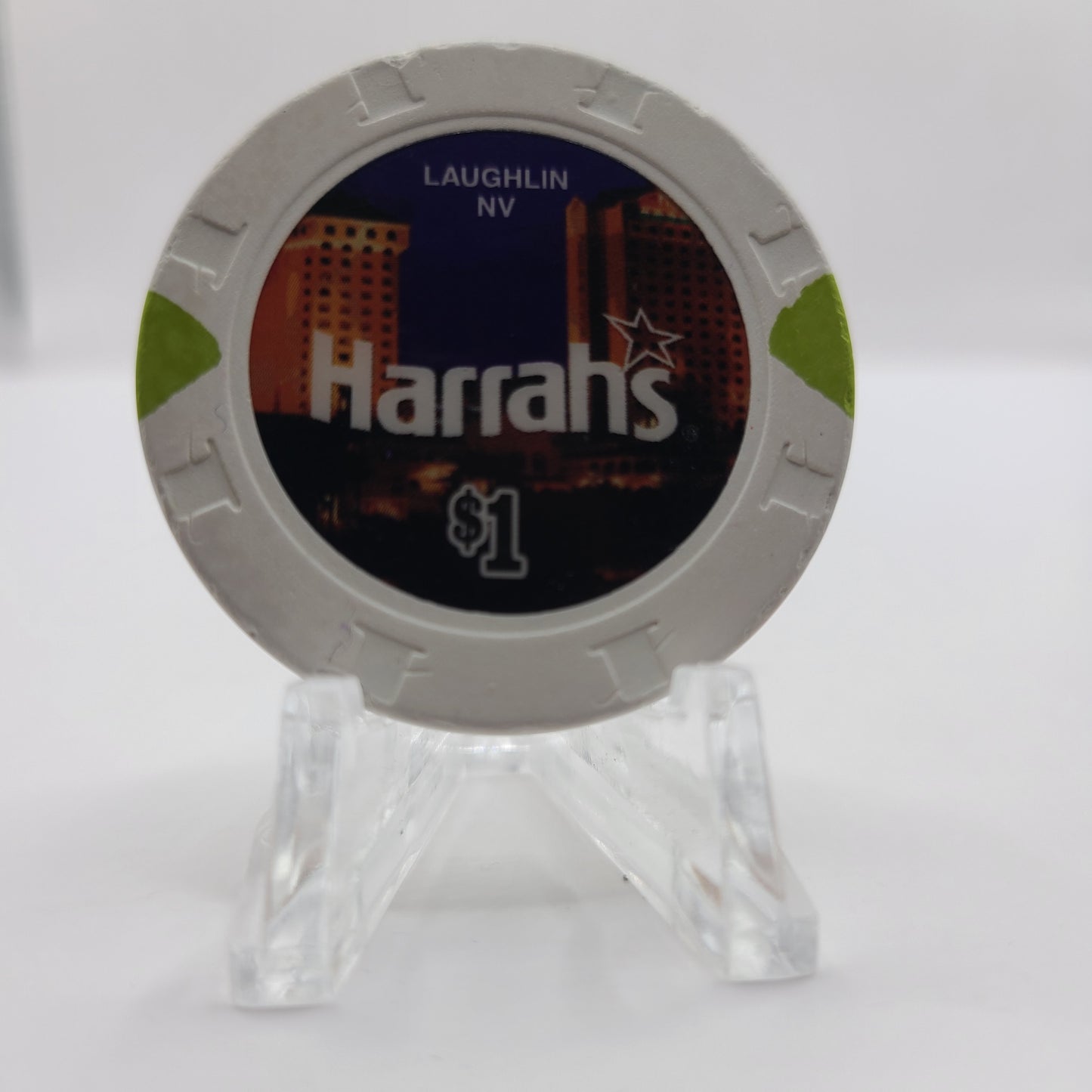 Harrah's Hotel Casino Laughlin Nevada 2007 $1 Chip E6471 (Worn)