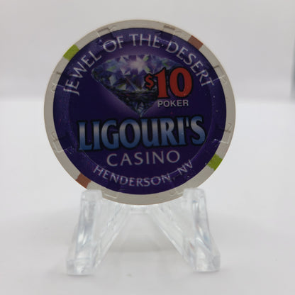 Ligouri's Restaurant Casino Henderson Nevada 1996 $10 Chip N8699