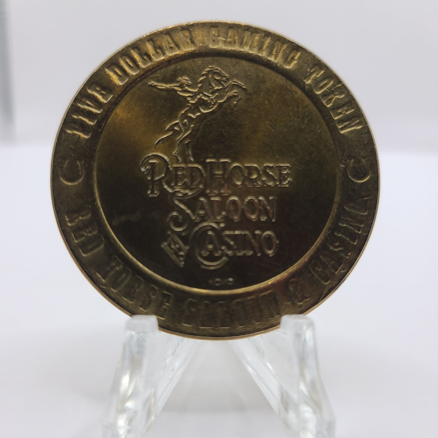 Red Horse Saloon Central City CO 1992 $5 Gaming Token (ONLY OPENED FOR 16 DAYS)