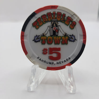 Terrible's Town Casino Pahrump Nevada 1996 $5 Chip N9201