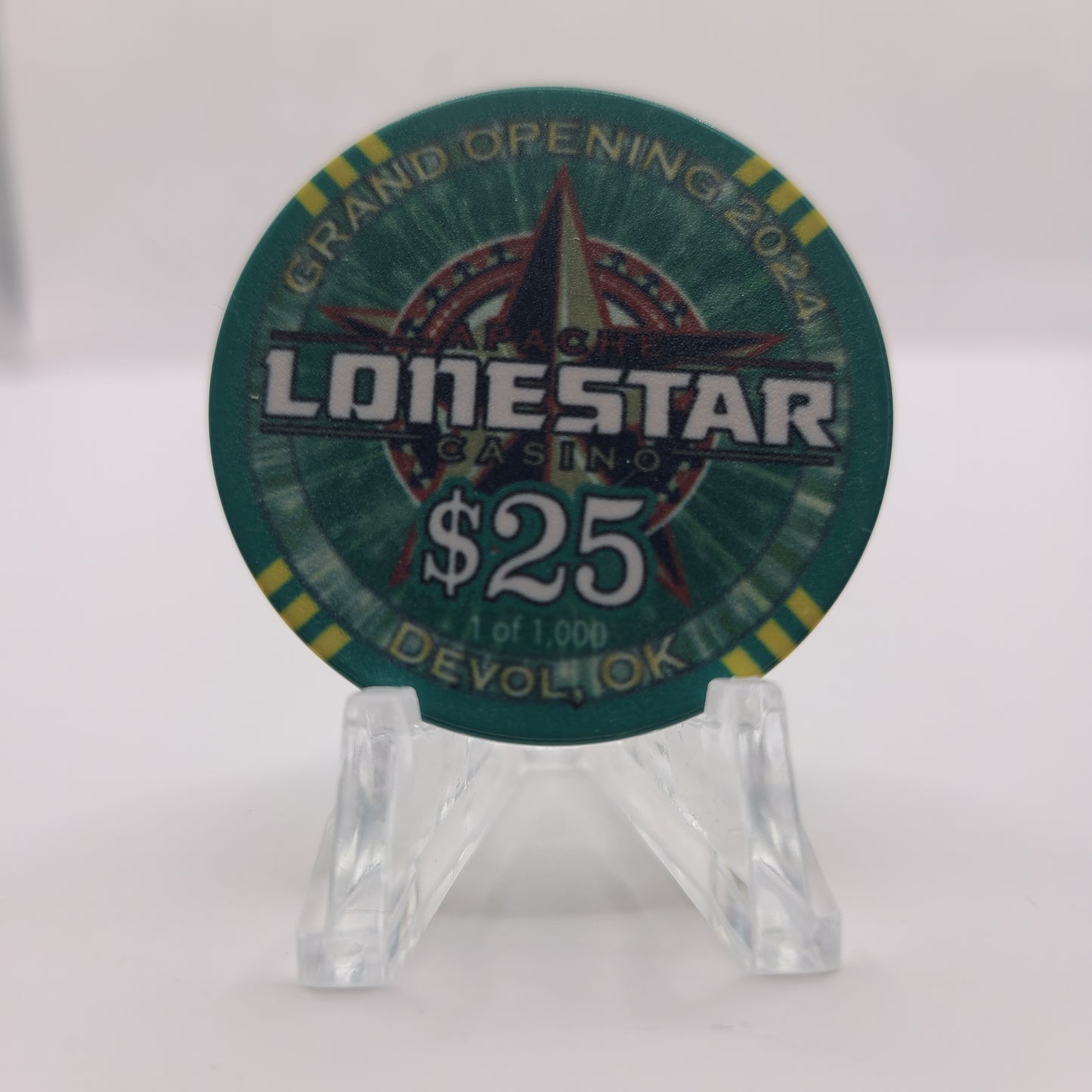 Apache Lonestar Casino Devol Oklahoma 2024 "Grand Opening" $25 Chip LMT 1000