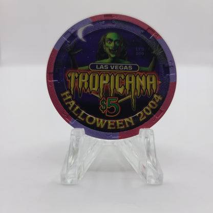 Tropicana Hotel Casino Las Vegas Nevada 2004"Happy Halloween" $5  Chip E4038 LTD 500