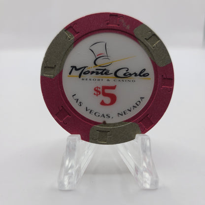 Monte Carlo Resort Casino Las Vegas Nevada 1996 $5 Chip N8797