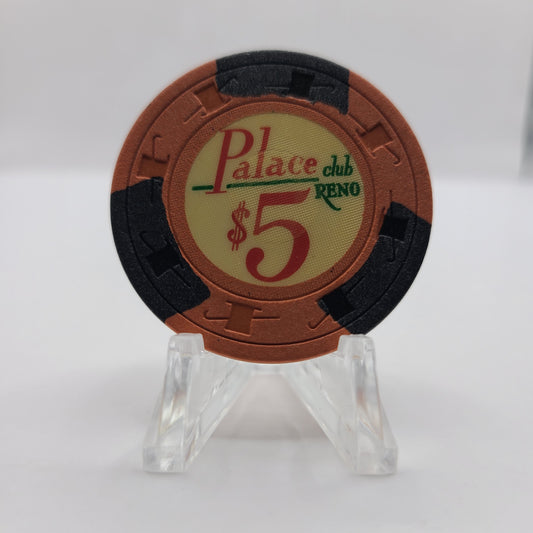 Palace Club Casino Reno Nevada 1970's $5 Chip N5445