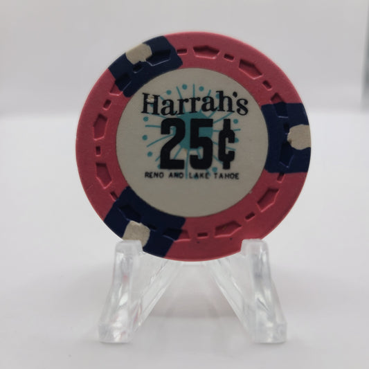 Harrah's Hotel Casino Reno Tahoe Nevada 1968 $.25 Chip N5141