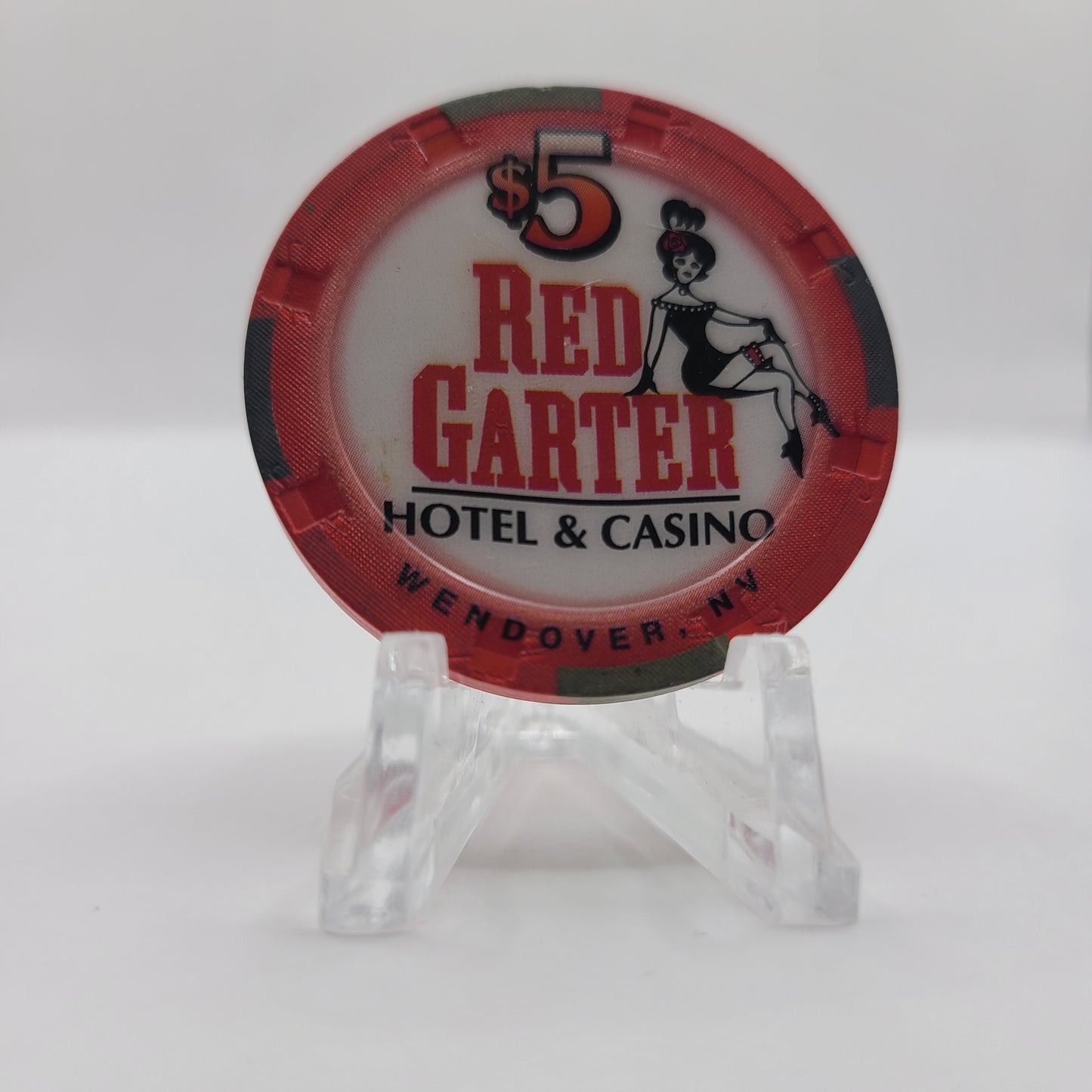 Red Garter Hotel Casino Wendover Nevada 1998 $5 Chip V3256