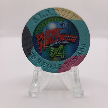 Aladdin Resort Casino Las Vegas Nevada "Planet Hollywood Coming Soon 2006" $4 Chip E4216