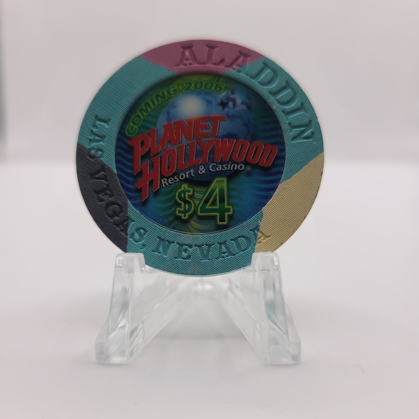 Aladdin Resort Casino Las Vegas Nevada "Planet Hollywood Coming Soon 2006" $4 Chip E4216