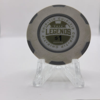 Legends Poker Room Houston Texas 2021 $1 "Tip Chip"