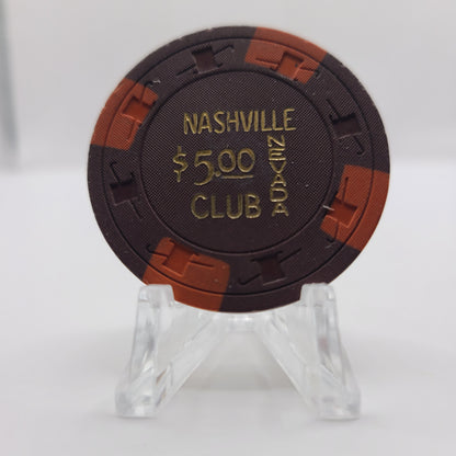 Nashville Nevada Club Las Vegas Nevada 1961 $5 Chip N3810