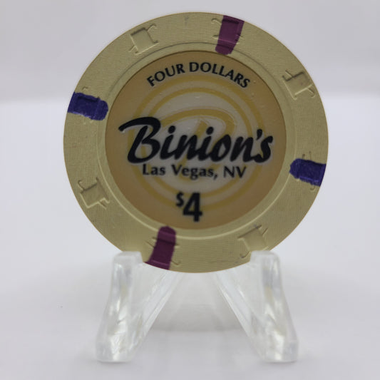 Binion's Gambling Hall Las Vegas Nevada 2005 $4 Chip E4513