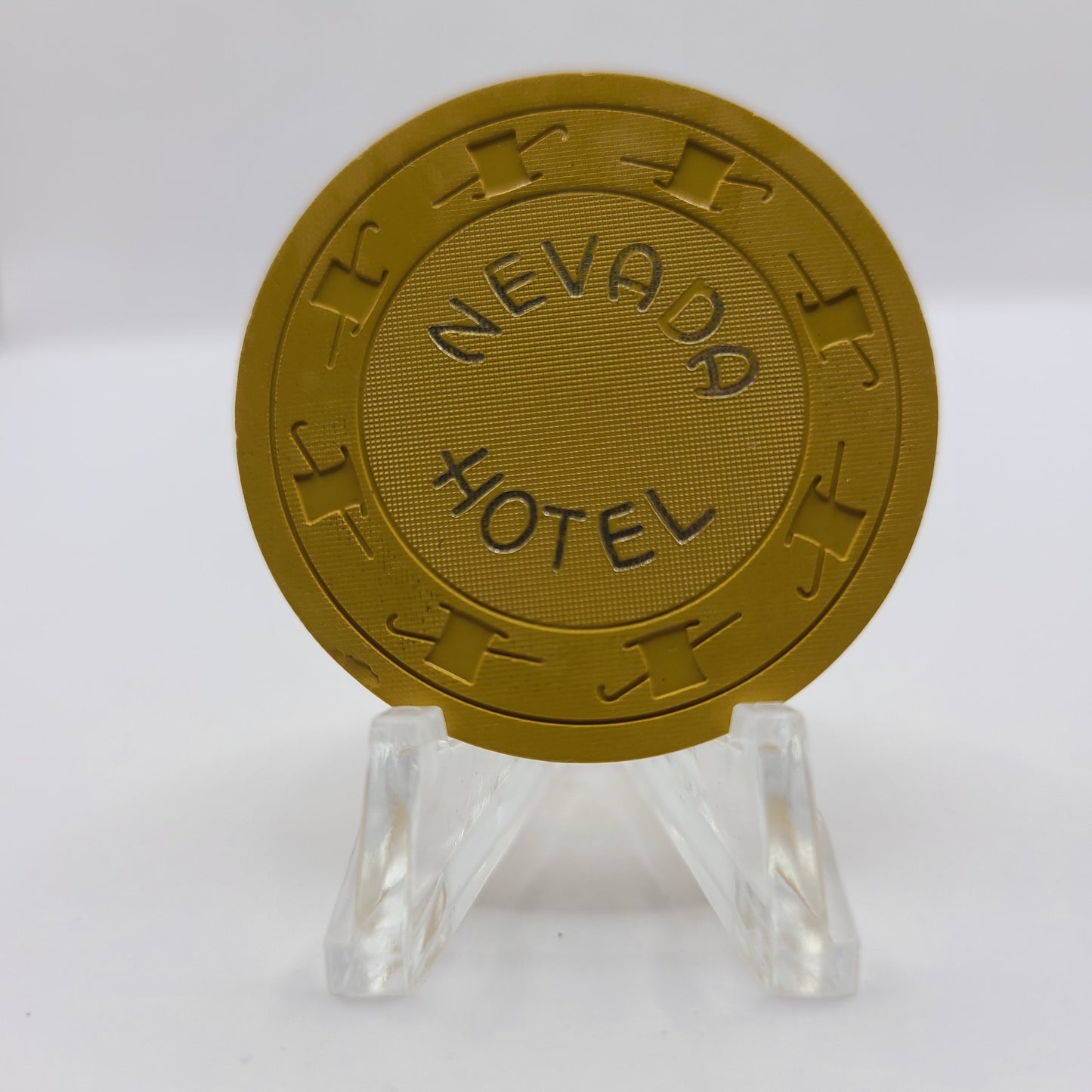 Hotel Nevada Casino Ely Nevada 1950 Roulette Chip N9988-Mustard