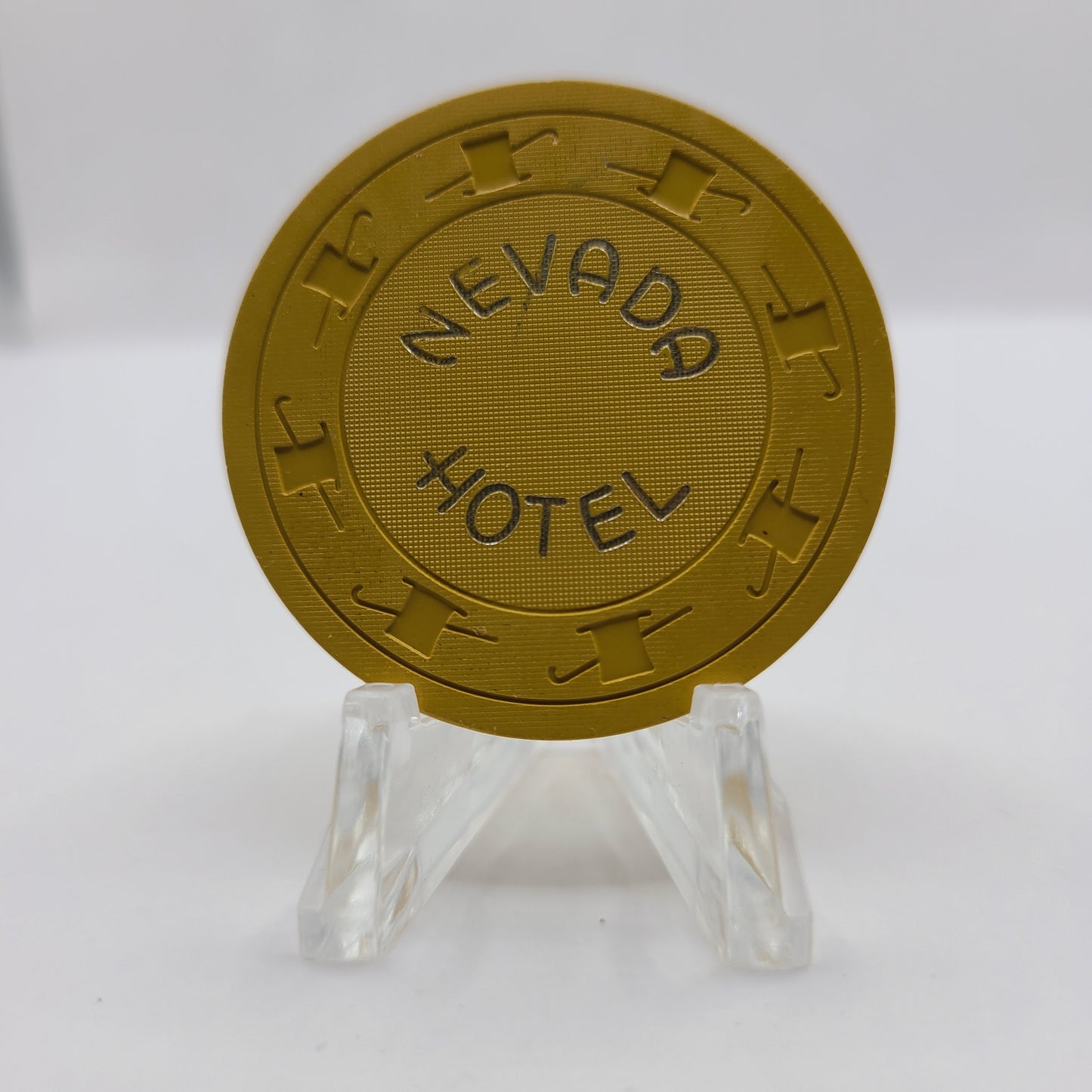 Hotel Nevada Casino Ely Nevada 1950 Roulette Chip N9988-Mustard