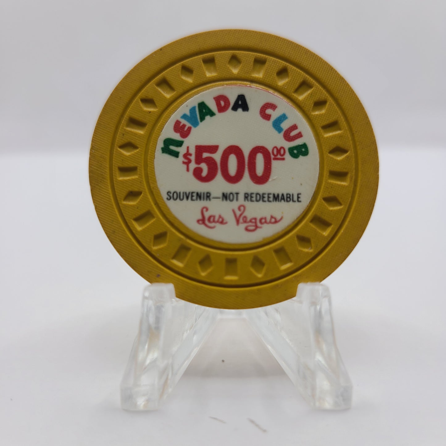 Nevada Club Casino Las Vegas Nevada 1960's $500 Souvenir Non Redeemable Chip N0825