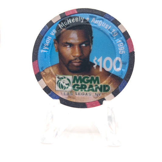 MGM Grand "Theme Hotel" Las Vegas Nevada 1995 "Tyson vs. McNeely" $100 Chip N2386