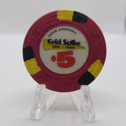 Gokd Spike Hotel Casino Las Vegas Nevada 1983 $5 Chip N1700