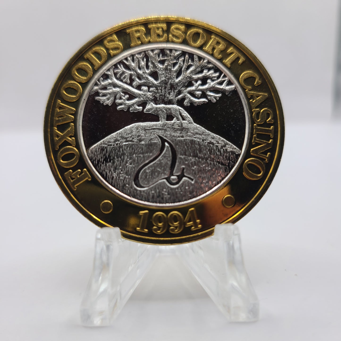 Foxwoods Resort Casino Ledyard Connecticut 1994 "State Seal of New Hampshire" $10 Silver Strike