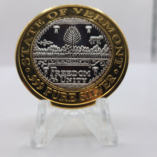 Foxwoods Resort Casino Ledyard Connecticut 1994 $10 "State Seal of Vermont" Silver Strike