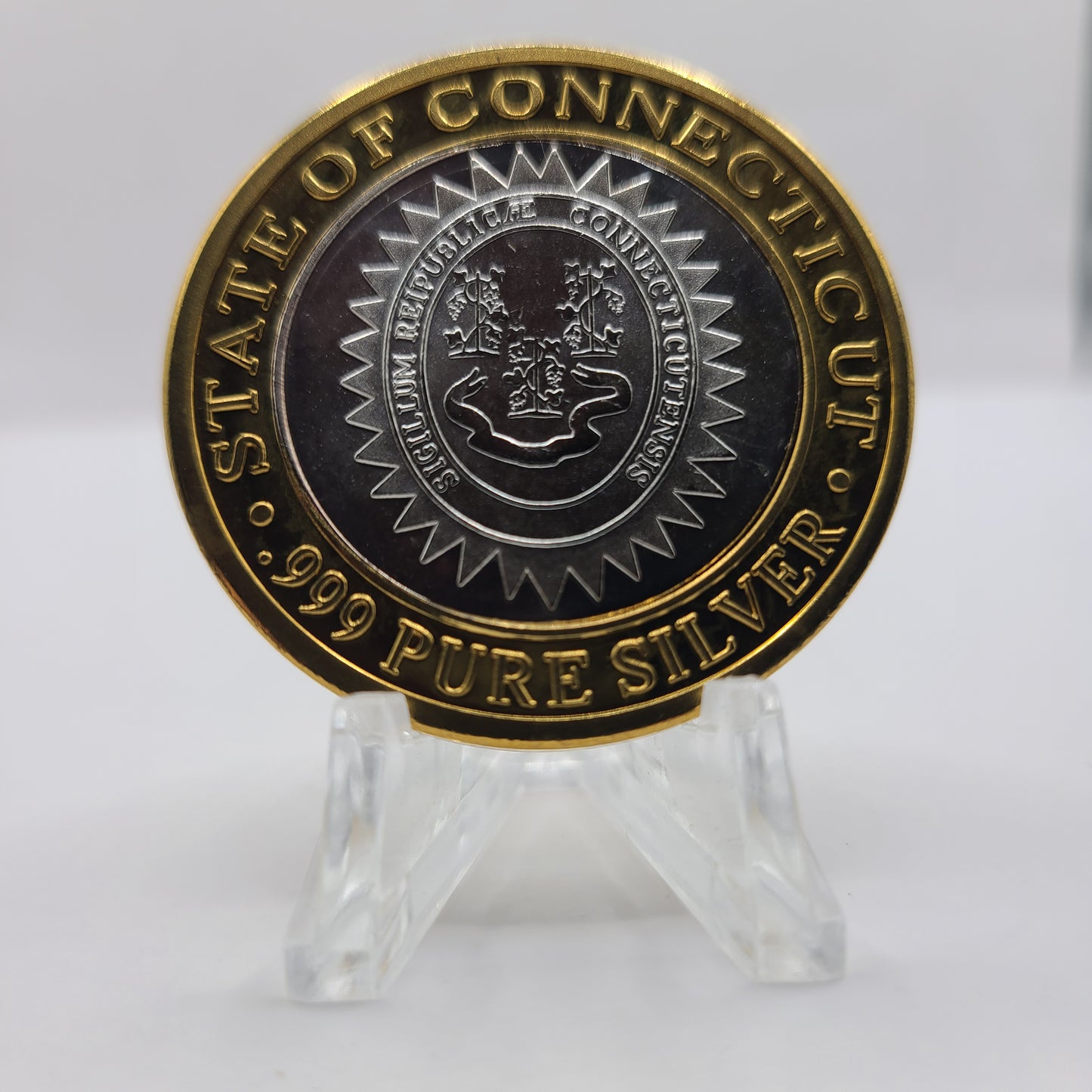 Foxwoods Resort Casino Ledyard Connecticut 1994 $10 "State Seal of Connecticut" Silver Strike