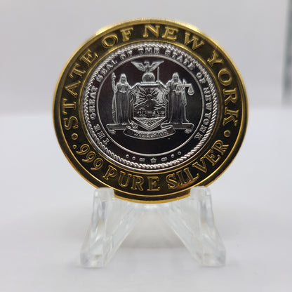 Foxwoods Resort Casino Ledyard Connecticut 1994 $10 "State Seal of New York" Silver Strike