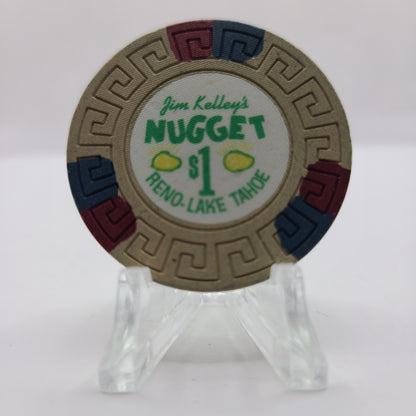 Kim Kelley's Nugget Casino Reno - Lake Tahoe Nevada 1972 $1 Chip N6904