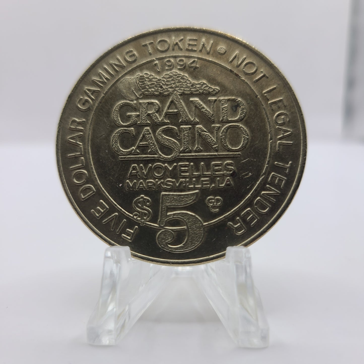 Grand Casino Avoyelles Marksville Louisiana 1994 $5 Token