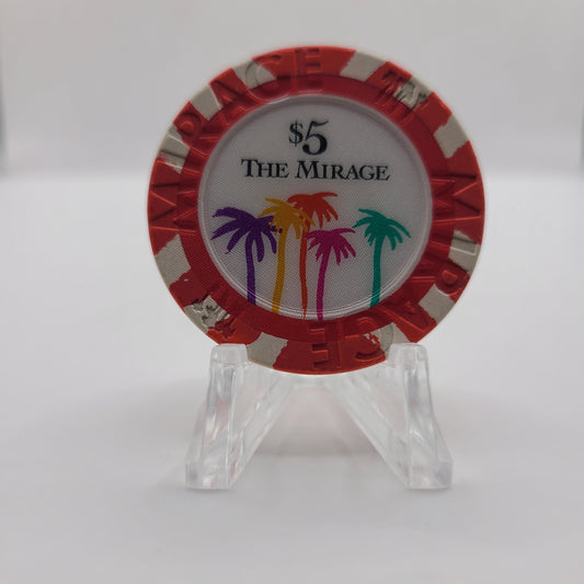 Mirage Hotel Casino Las Vegas Nevada 1996 $5 Chip N8768 (worn)