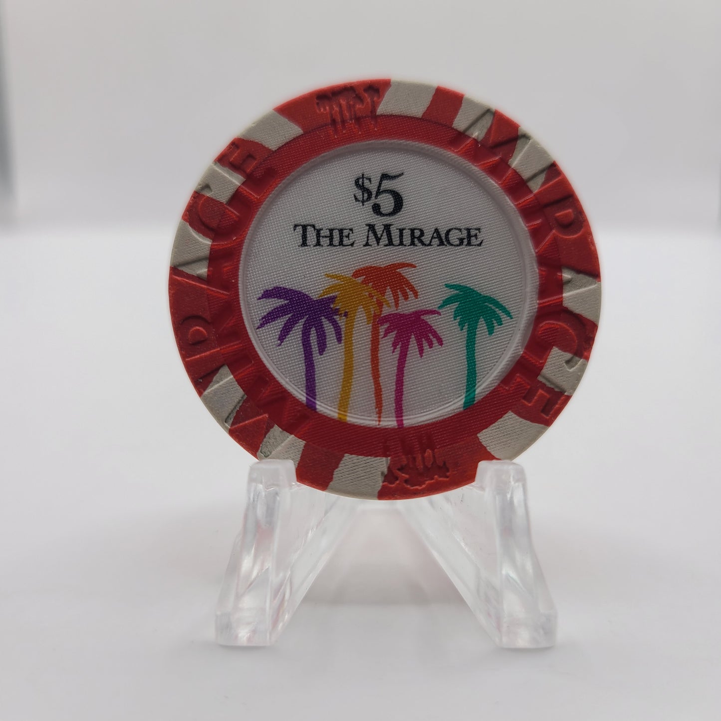 Mirage Hotel Casino Las Vegas Nevada 1996 $5 Chip N8768 (worn)