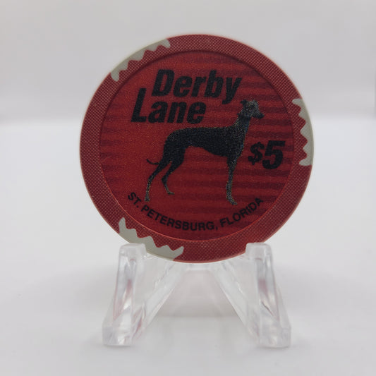 Derby Lane Racino St Petersburg Florida $5 Chip "Darker Dog"