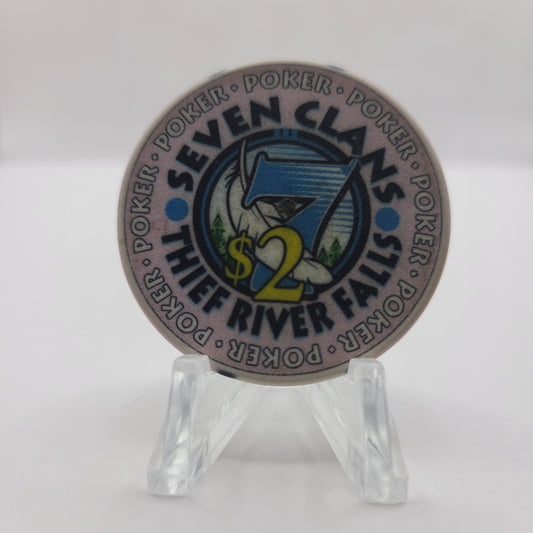 Seven Clans Casino Thief River Falls Minnesota $2 Chip