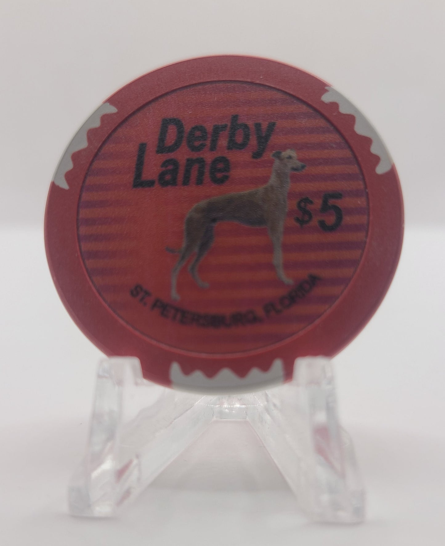 Derby Lane Racino St Petersburg Florida $5 Chip "Lighter Dog"