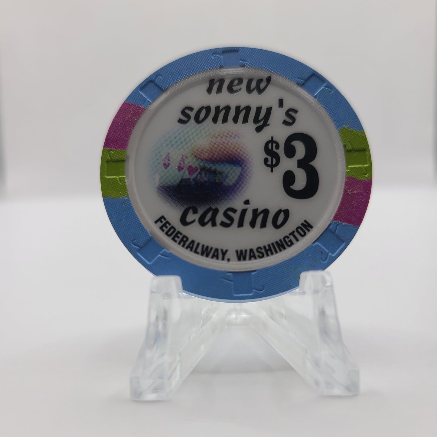 New Sonny's Card Room Federal Way Washington $3 Chip