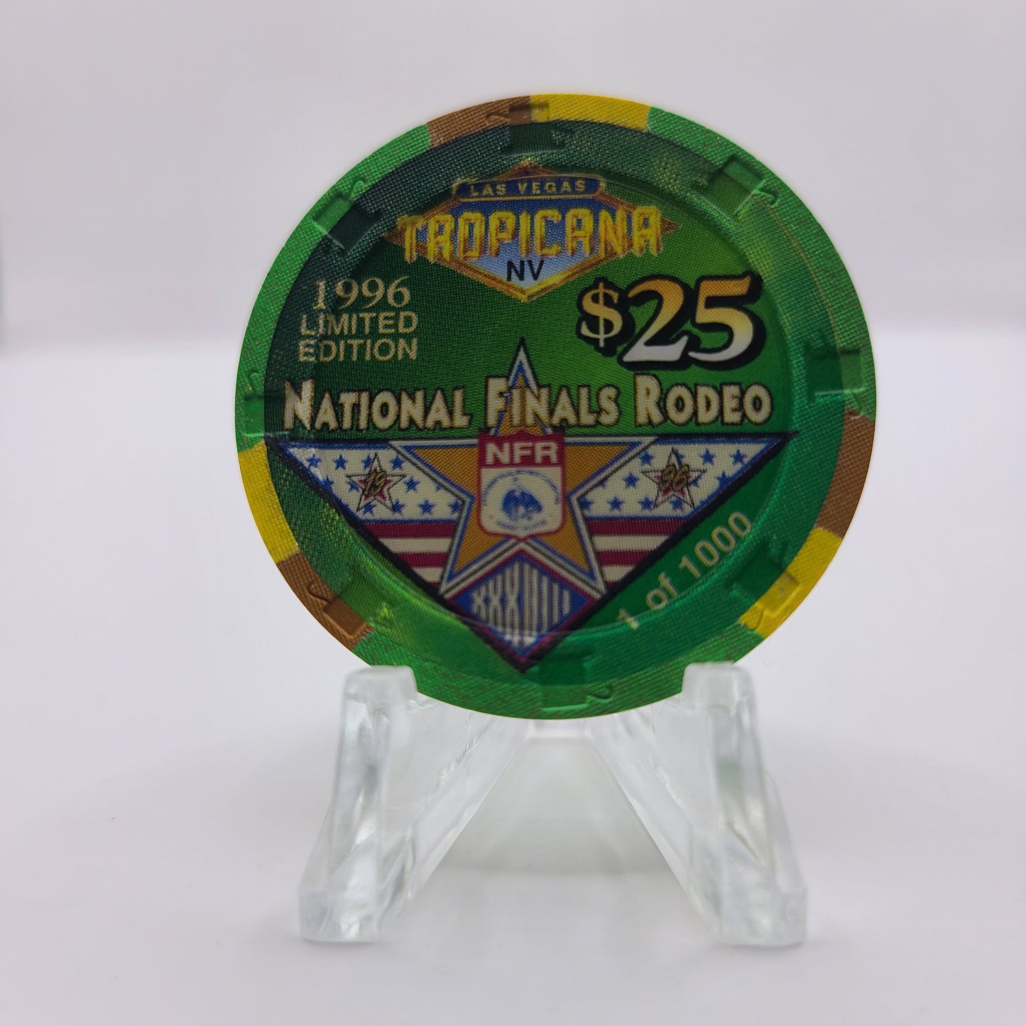 Tropicana Hotel Casino Las Vegas Nevada 1996 "National Finals Rodeo" $25 Chip N9246 LTD 1000