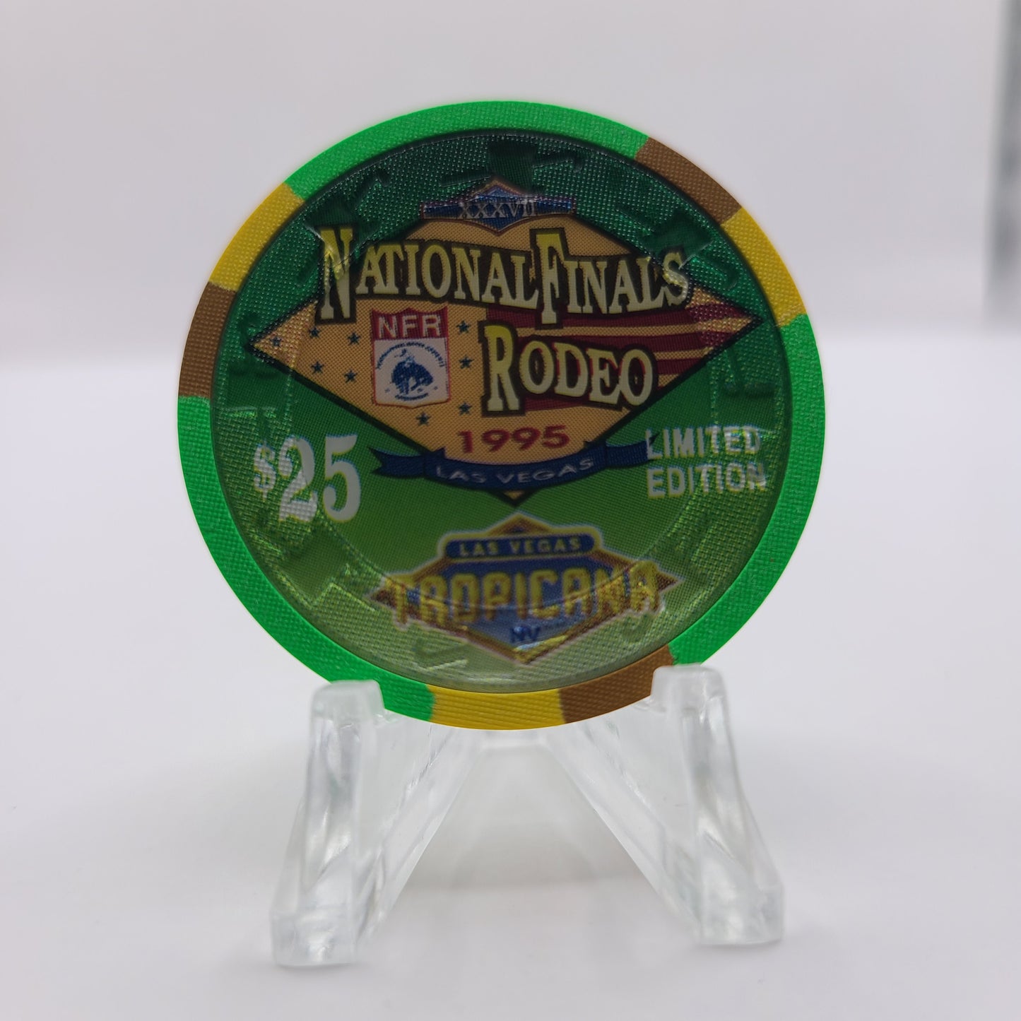 Tropicana Hotel Casino Las Vegas Nevada 1995 "National Finals Rodeo" $25 Chip N2424 LTD 1200