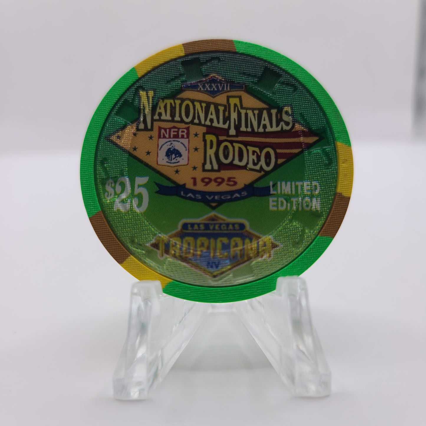 Tropicana Hotel Casino Las Vegas Nevada 1995 "National Finals Rodeo" $25 Chip N2424 LTD 1200