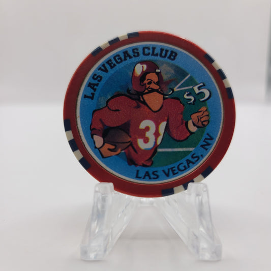 Las Vegas Club Casino Las Vegas Nevada 1996 "Football Player" $5 Chip N8678