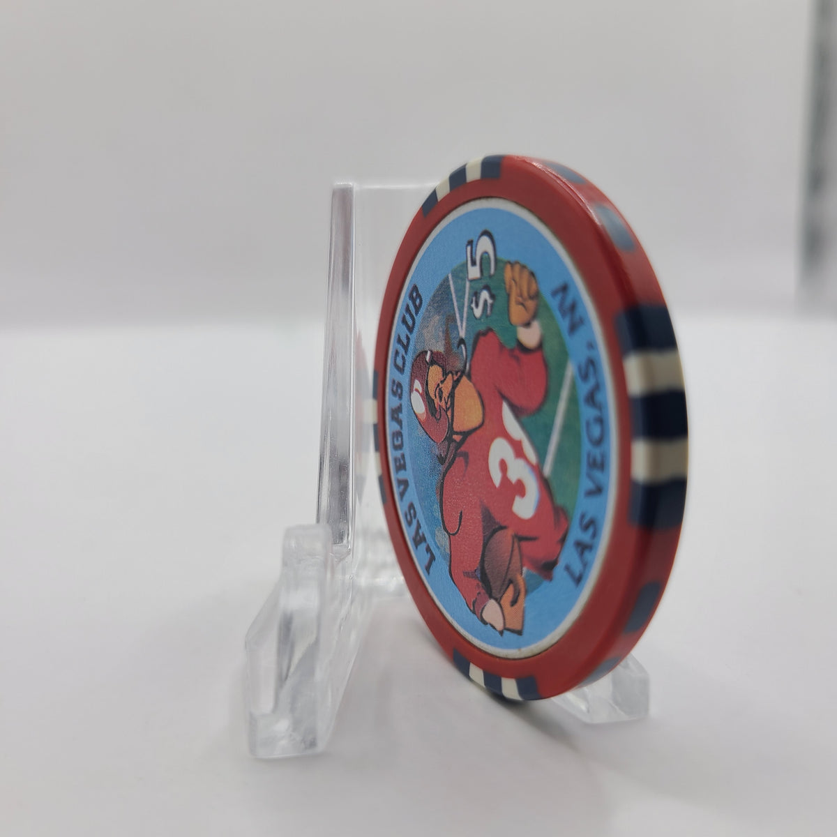 Las Vegas Club Casino Las Vegas Nevada 1996 "Football Player" $5 Chip N8678