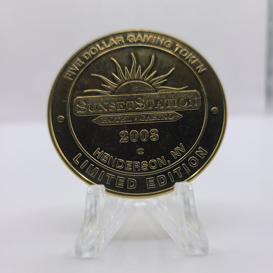 Sunset Station Hotel Casino Henderson Nevada 2003 "Route of the Armada" $5 Token