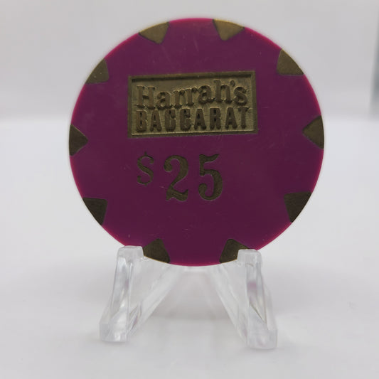 Harrah's Hotel Casino Reno/Tahoe Nevada 1980 $25 Baccarat 43mm Chip N6432