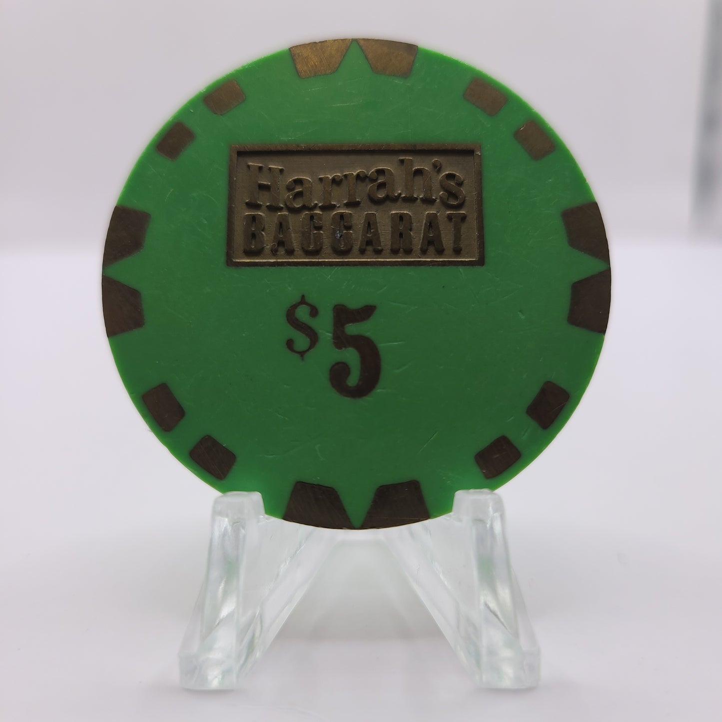 Harrah's Hotel Casino Reno/Tahoe Nevada 1980 $5 Baccarat 43mm Chip N6441