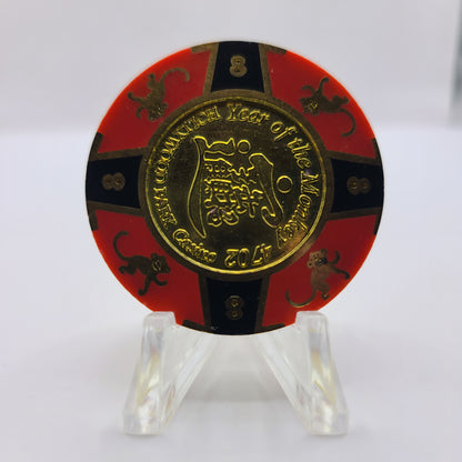 Hollywood Park Casino Inglewood California 2004 "Year of the Monkey" $8 Chip LTD 500