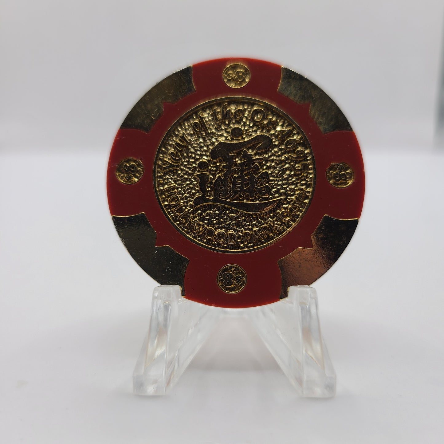 Hollywood Park Casino Inglewood California 1997 "Year of the Ox" $8 Chip LTD