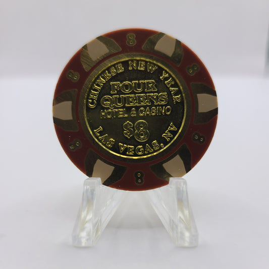 Four Queens Hotel Casino Las Vegas Nevada 2006 "Year of the Dog" $8 Chip LTD E4969