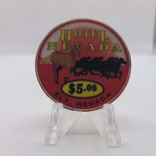 Hotel Nevada Gambling Hall  Ely Nevada 1996 $5 Chip E3843