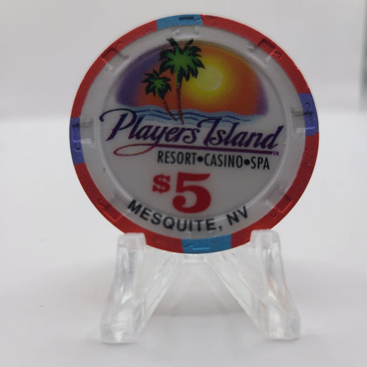 Players Island Resort Casino Mesquite Nevada 1995 $5 Chip N1179