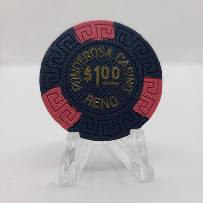 Ponderosa Hotel Casino Reno Nevada 1970's $1 Chip N8970